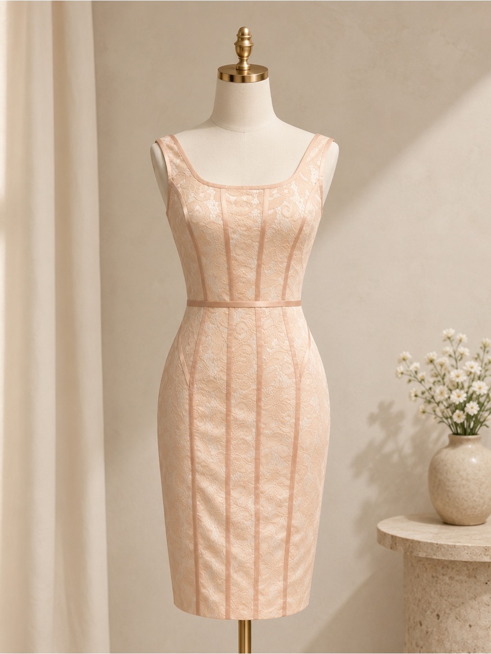 Cache Blush Lace Bodycon Cocktail Dress Size 0 Sheath Formal Wedding Guest - Picture 3 of 7